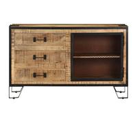 Berkfield Industrial Sideboard 100X31X60 Cm Solid Rough Mango Wood