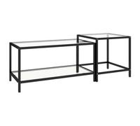 Berkfield Industrial Tea Tables 2 Pcs Tempered Glass Transparent