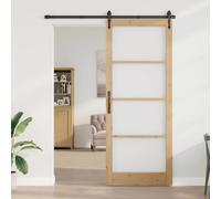 Berkfield Interior Door With Glass "orkdal" 93X232X4 Cm Solid Wood Pine