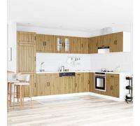 Berkfield Kitchen Cabinet "lucca" With Double Basins - Artisan Oak, Made From Engineered Wood
