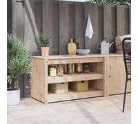 Berkfield Kitchen Cabinet Untreated Pinewood Medium Rectangular