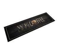 Berkfield Kitchen Rug Washable Coffee Text 45X150 Cm Velvet