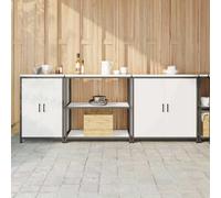 Berkfield Kitchen Storage Set With Shelf 3 Pcs White 240 X 50 X 92 Cm