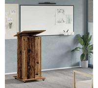 Berkfield Lectern Podium With Wheels Old Wood Engineered Wood