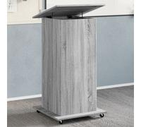 Berkfield Lectern With Wheels & Drawer Grey Sonoma 55X55X107 Cm Engineered Wood