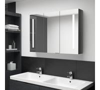 Berkfield Led Bathroom Mirror Cabinet 89X14X62 Cm Shining Grey