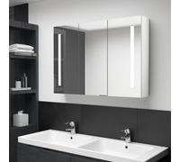 Berkfield Led Bathroom Mirror Cabinet 89X14X62 Cm Shining White