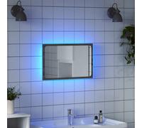 Berkfield Led Bathroom Mirror Grey Sonoma 60X8.5X38 Cm Engineered Wood