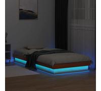 Berkfield Led Bed Frame Without Mattress Wax Brown 100X200 Cm Solid Wood