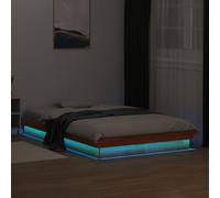 Berkfield Led Bed Frame Without Mattress Wax Brown 140X200 Cm Solid Wood