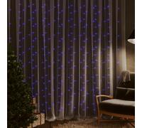 Berkfield Led Curtain Fairy Lights 3X3M 300 Led Blue 8 Function