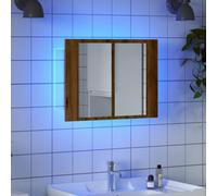 Berkfield Led Mirror Cabinet Artisan Oak 60X12X45 Cm Engineered Wood