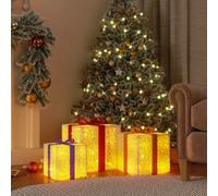 Berkfield Lighted Christmas Boxes 3 Pcs 64 Leds Warm White