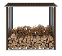 Berkfield Log Storage Shed Galvanised Steel 172X91X154 Cm Brown