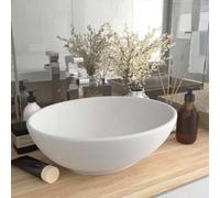 Berkfield Luxury Basin Oval-Shaped Matt White 40X33 Cm Ceramic