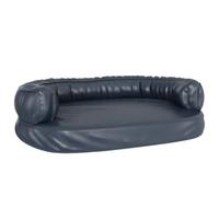 Berkfield Luxury Ergonomic Foam Dog Bed Dark Blue 88X65 Cm Faux Leather