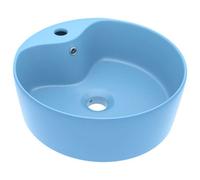 Berkfield Luxury Luxury Wash Basin With Overflow Matt Light Blue 36X13 Cm Ceramic