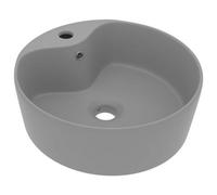 Berkfield Luxury Luxury Wash Basin With Overflow Matt Light Grey 36X13 Cm Ceramic