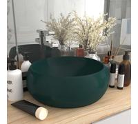 Berkfield Luxury Wash Basin Round Matt Dark Green 40X15 Cm Ceramic