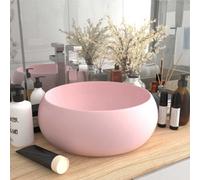 Berkfield Luxury Wash Basin Round Matt Pink 40X15 Cm Ceramic