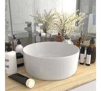 Berkfield Luxury Wash Basin Round Matt White 40X15 Cm Ceramic