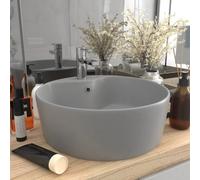 Berkfield Luxury Wash Basin With Overflow Matt Light Grey 36X13 Cm Ceramic