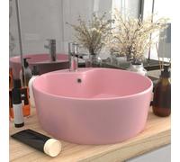 Berkfield Luxury Wash Basin With Overflow Matt Pink 36X13 Cm Ceramic
