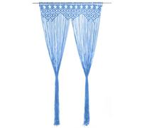 Berkfield Macrame Curtain Blue 140X240 Cm Cotton