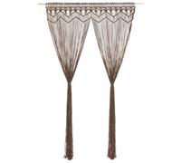Berkfield Macrame Curtain Taupe 140X240 Cm Cotton