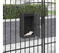 Berkfield Mailbox with Storage with Door Black 30 x 20 x 55 cm Steel