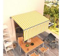 Berkfield Manual Retractable Awning With Blind 3X2.5M Yellow&white