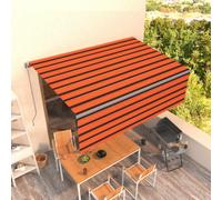 Berkfield Manual Retractable Awning With Blind 4.5X3M Orange&brown
