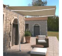 Berkfield Manual Retractable Awning With Led 300X250 Cm Cream