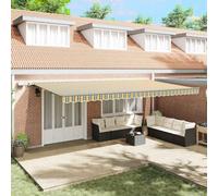 Berkfield Manual Retractable Awning With Led Green And Yellow 600X300 Cm