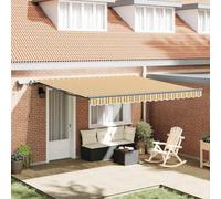 Berkfield Manual Retractable Awning With Led Multicolour Stripe 400X300 Cm