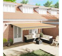 Berkfield Manual Retractable Awning With Led Multicolour Stripe 500X350 Cm