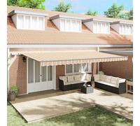 Berkfield Manual Retractable Awning With Led Multicolour Stripe 600X300 Cm