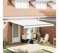 Berkfield Manual Retractable Awning With Led White 400X300 Cm