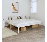 Berkfield Metal Bed Frame White 193X203 Cm
