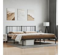 Berkfield Metal Bed Frame With Headboard Black 193X203 Cm