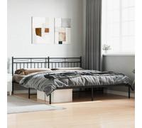 Berkfield Metal Bed Frame With Headboard Black 193X203 Cm