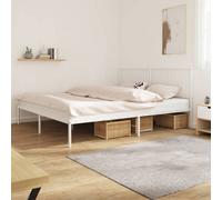 Berkfield Metal Bed Frame With Headboard White 193X203 Cm