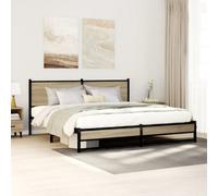 Berkfield Metal Bed Frame Without Mattress Sonoma Oak 183X213 Cm
