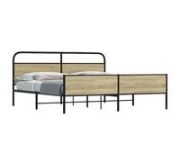 Berkfield Metal Bed Frame Without Mattress Sonoma Oak 183X213 Cm