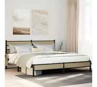 Berkfield Metal Bed Frame Without Mattress Sonoma Oak 183X213 Cm