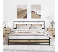 Berkfield Metal Bed Frame Without Mattress Sonoma Oak 183X213 Cm