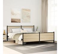 Berkfield Metal Bed Frame Without Mattress Sonoma Oak 183X213 Cm