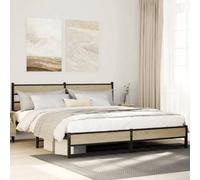 Berkfield Metal Bed Frame Without Mattress Sonoma Oak 183X213 Cm