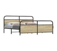 Berkfield Metal Bed Frame Without Mattress Sonoma Oak 183X213 Cm