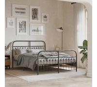 Berkfield Metal Bed Frame Without Mattress With Footboard Black 137X190Cm